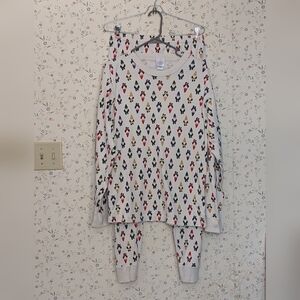 Hanna Andersson M Adult Pajamas elves gnomes pattern Organic Cotton